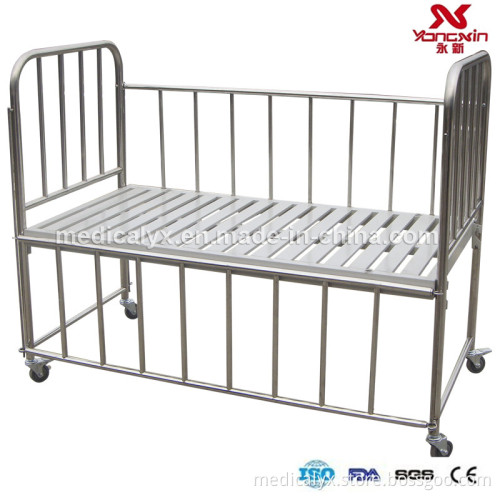 Stainless Steel Child Bed with Wheels
